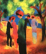 August Macke Woman in a Green Jacket painting